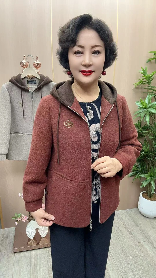 SL#25-26 衣长65 中老年女装  秋季新款时尚百搭显瘦休闲外套