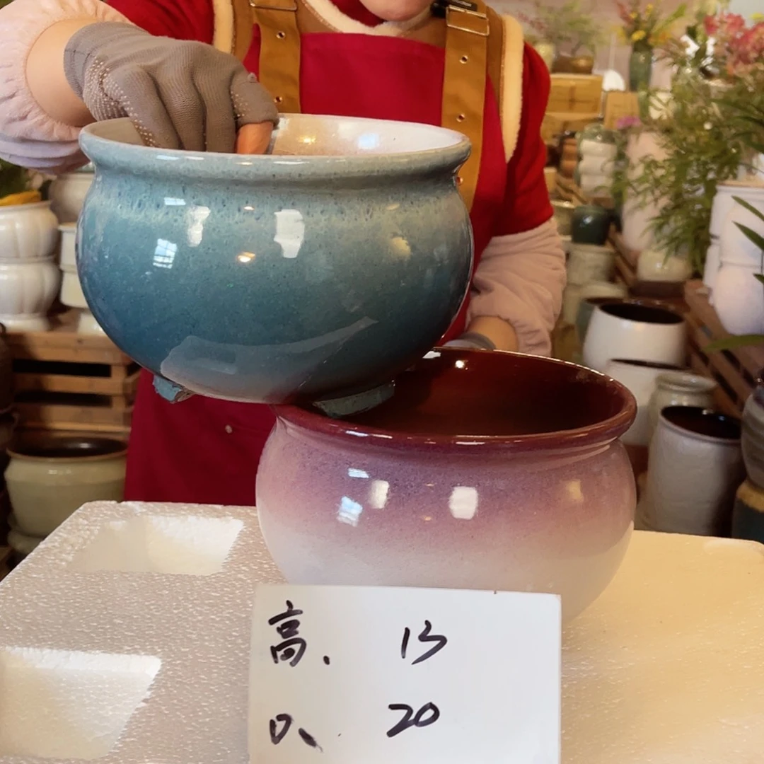 紫砂花盆高度13口径20