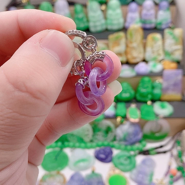 翡翠银S925镶嵌吊坠(赠链)