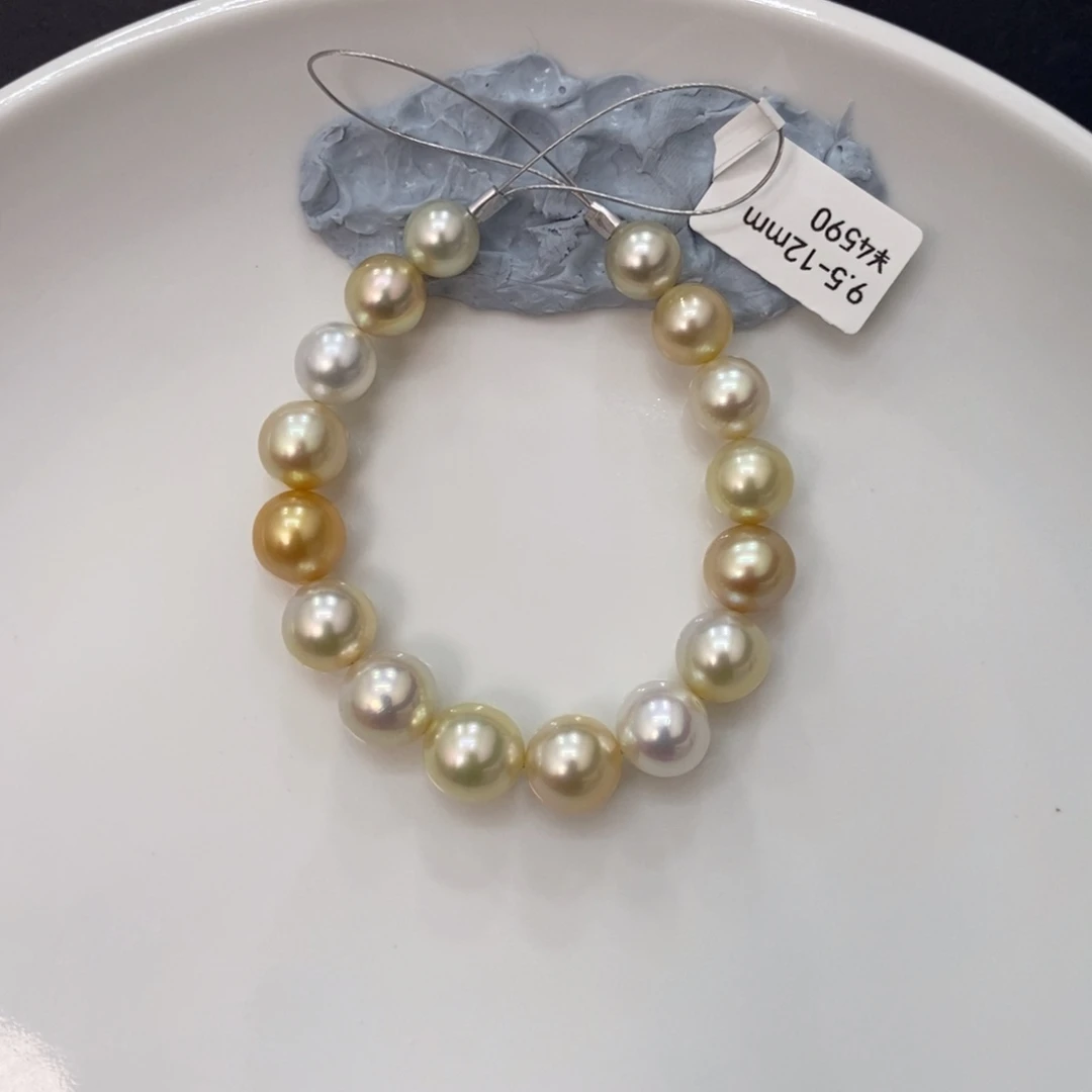 未镶嵌手绳海水珍珠糖*白金混彩手串9.5-12琴