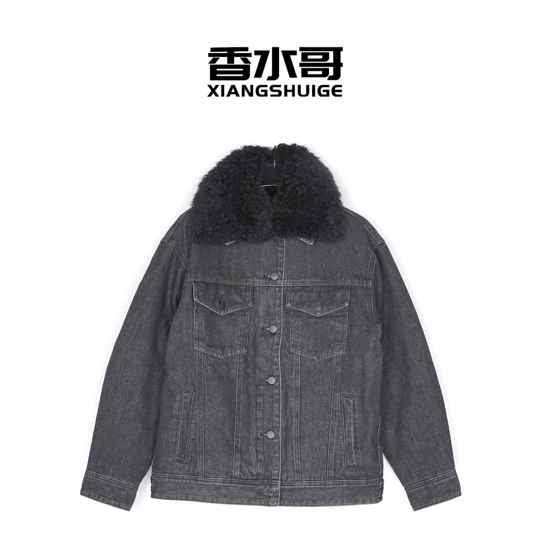 2025秋冬新品女时尚休闲宽松短款外套牛仔风帅气保暖大衣