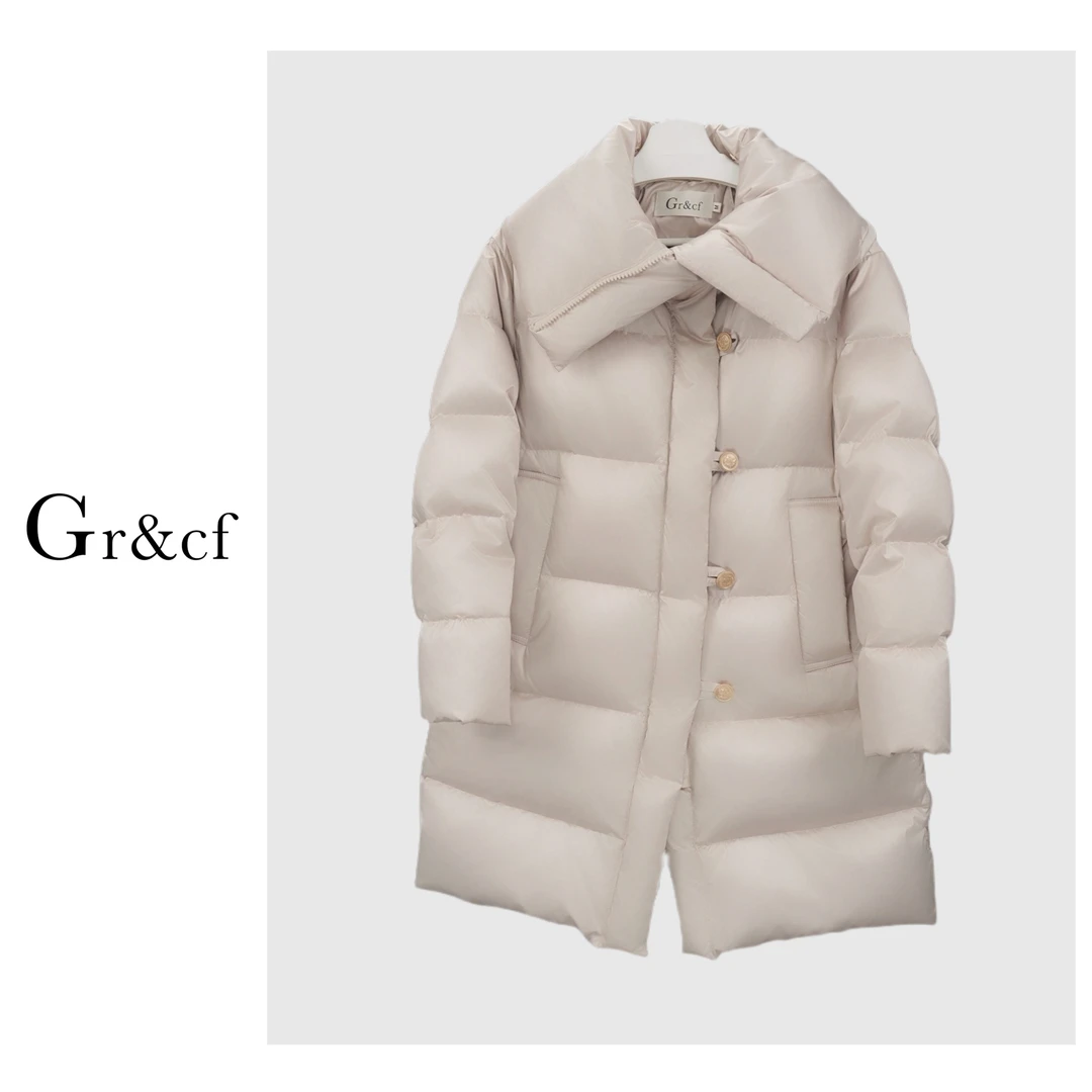 GR&CF/歌瑞丝芬6810【大鹅 极寒羽绒服】设计师长款鹅绒服外套