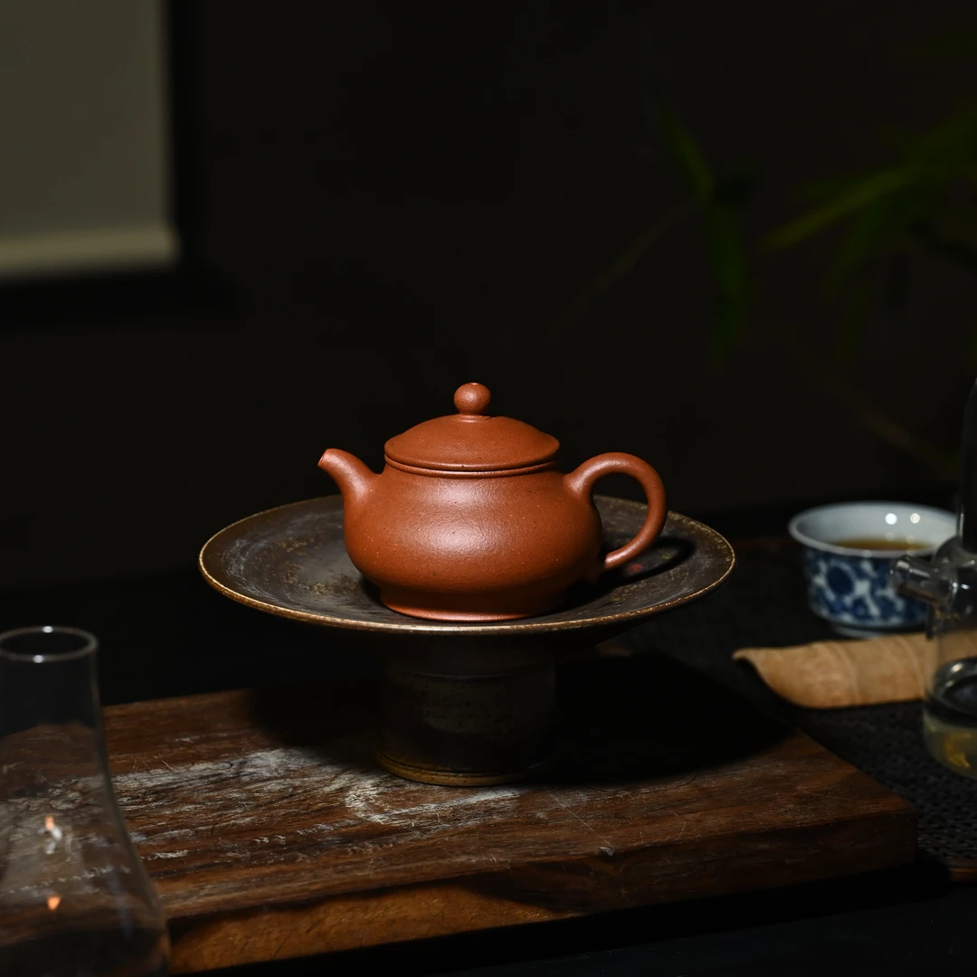 宜兴原矿紫砂壶 潘壶 手工制作 原矿无添加精选生砂红泥170cc