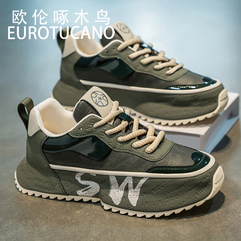 欧伦啄木鸟EUROTUCANO秋冬厚底增高休闲板鞋男款时尚百搭运动老爹