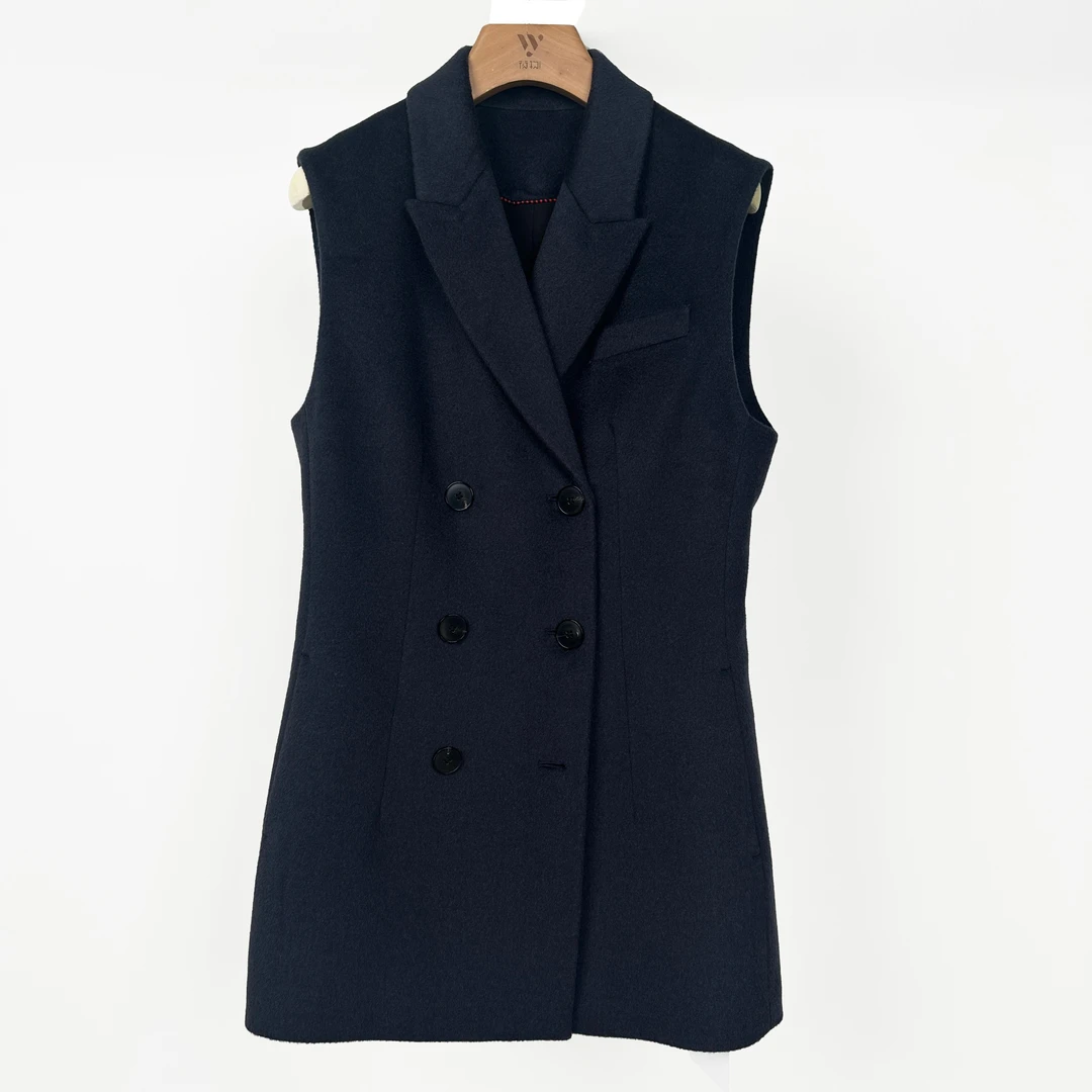 【钱老板粉丝专享】羊绒羊毛双排扣西装马甲FH882-9010