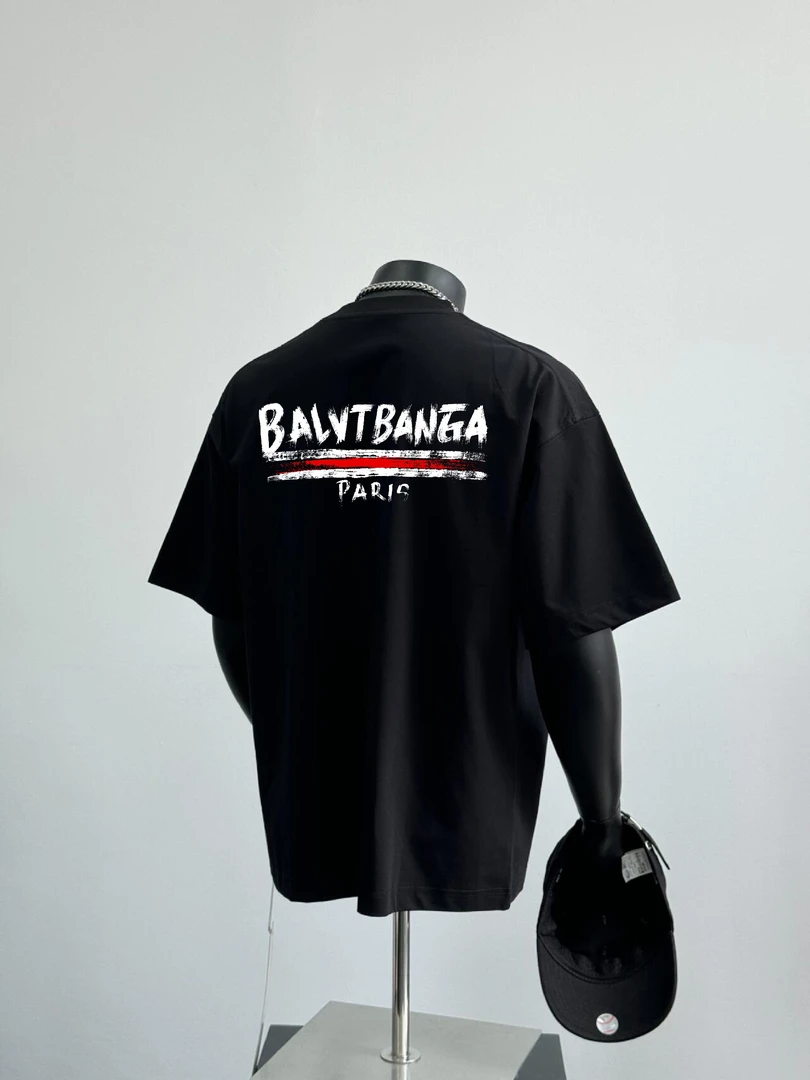 2025夏季新款重磅手绘字母柔软短袖T恤潮流潮牌时尚印花上衣短袖