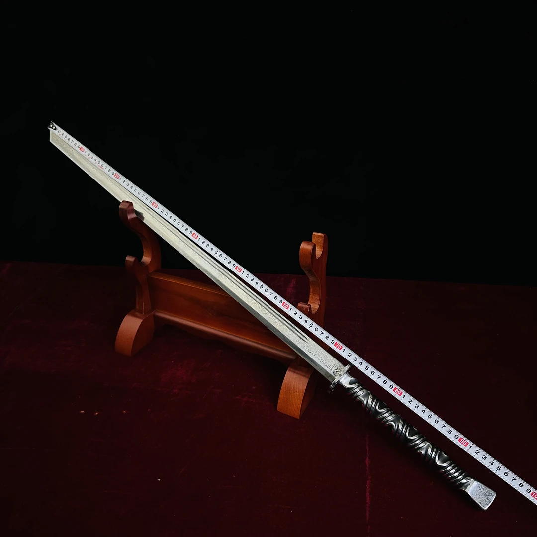 龙泉唐横刀一体手工锻打成型花纹钢工艺品收藏品未开刃