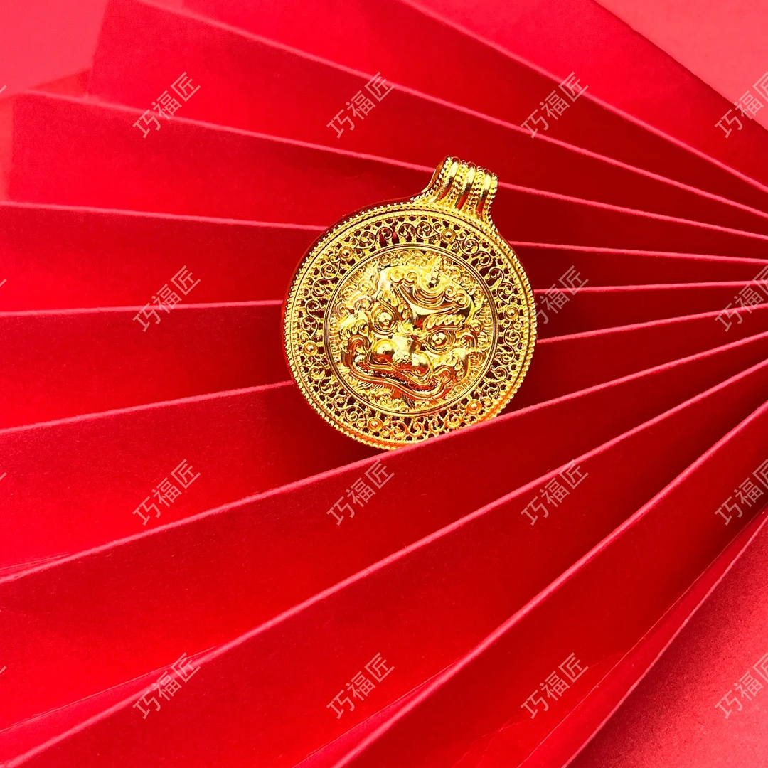 吊坠足银 独角兽吊牌工艺古风雕刻百搭时尚挂坠精美素款精致