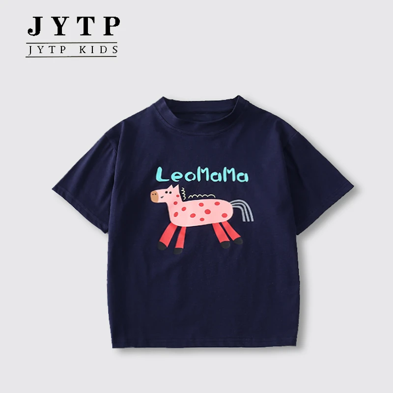 夏季新款女童洋气卡通短袖休闲宽松童装舒适中大童zb5625简约童品