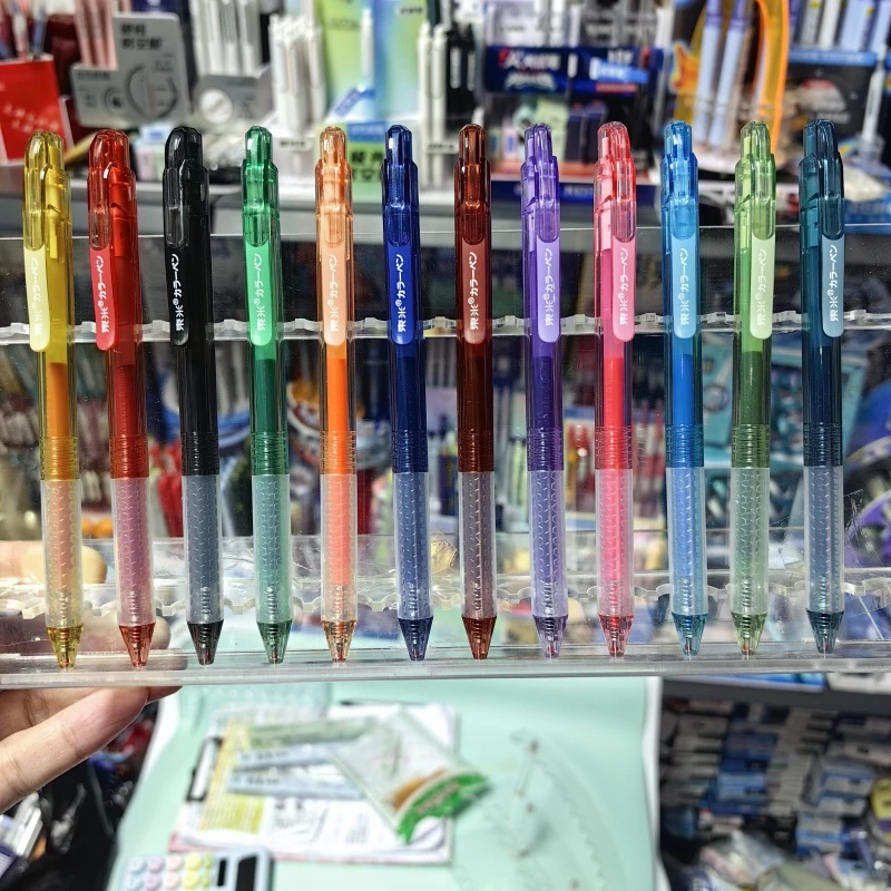 东米彩色按动中性笔6支/12支-彩色中性笔0.5mm-按动-颜色随机991