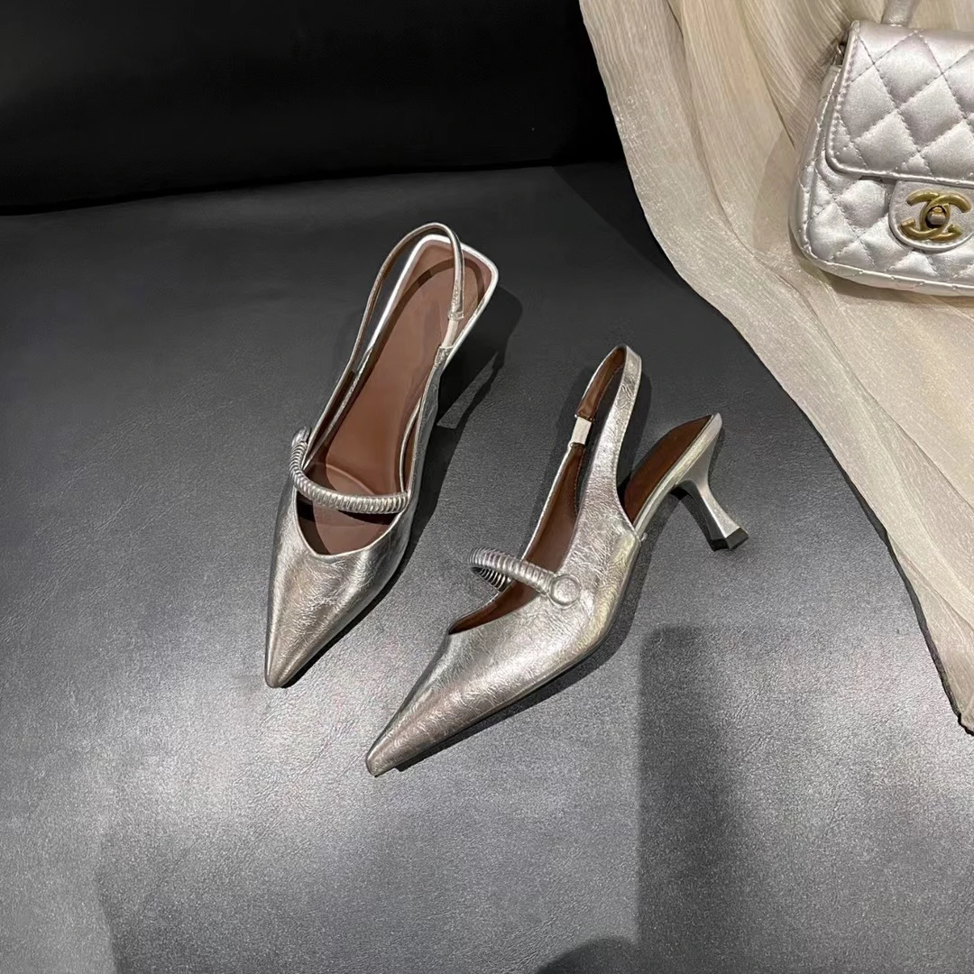 【LANFEIER】编制后空细跟单鞋D885058-1