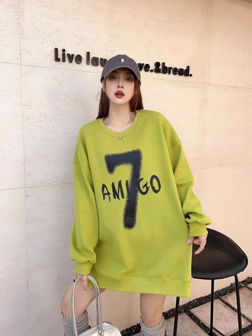 春款卫衣【数字7】胸130长77长袖百搭宽松圆领时尚