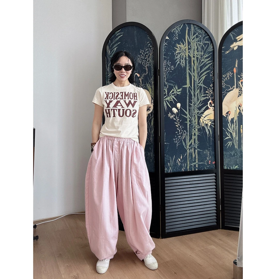 Action Studios 【珊瑚泡泡】大大 天丝休闲百褶气球裤WF122CK