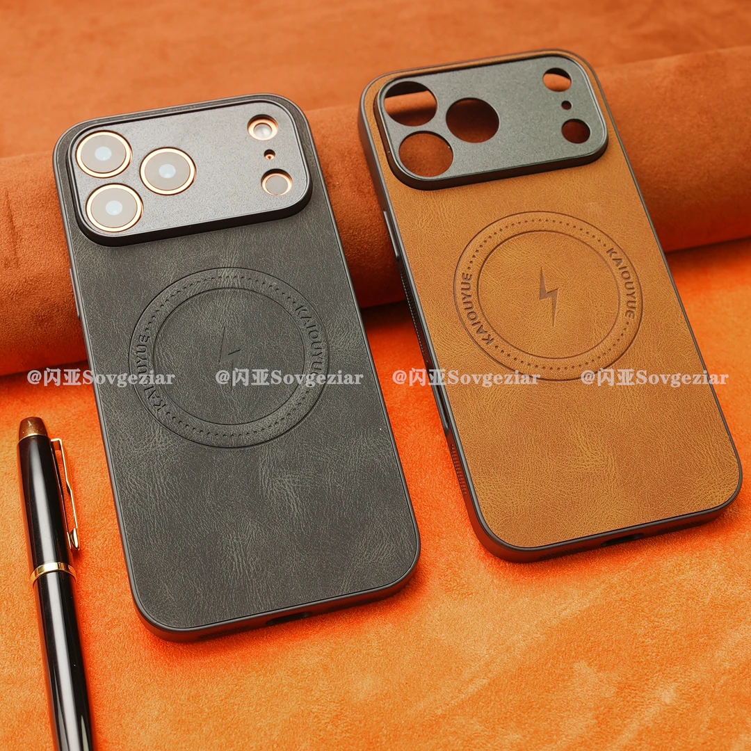 适用于苹果17 Pro Max手机壳羊巴皮防摔高端皮纹磁吸iPhone17