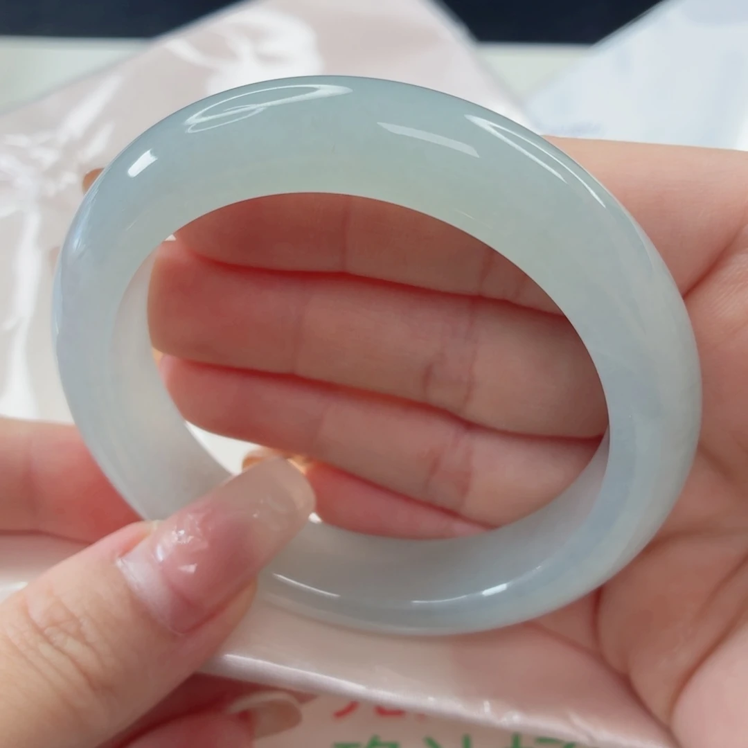 a***蓝翡翠未镶嵌手镯缅甸天然A货翡翠