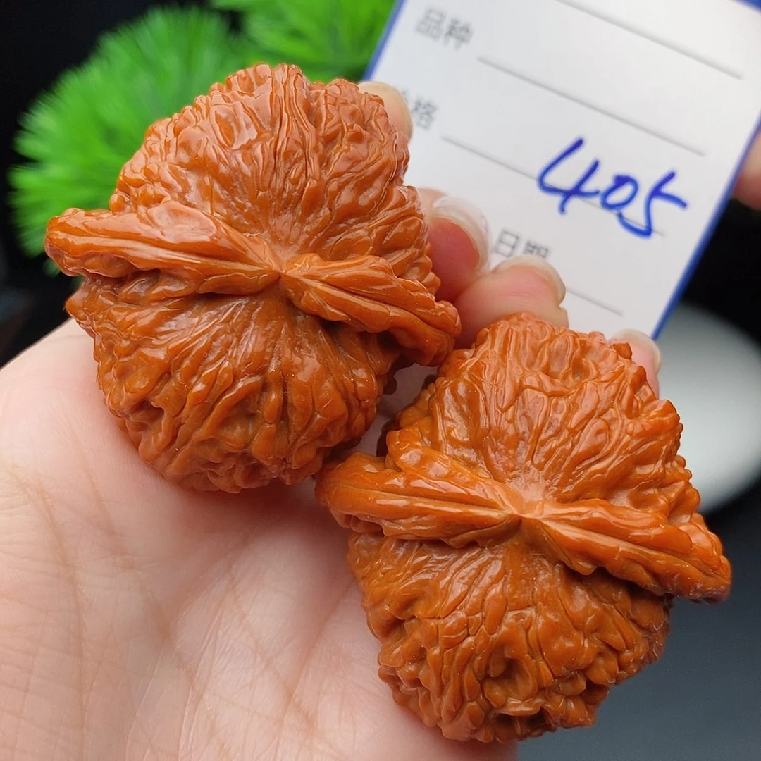 文玩核桃把件45闷白405