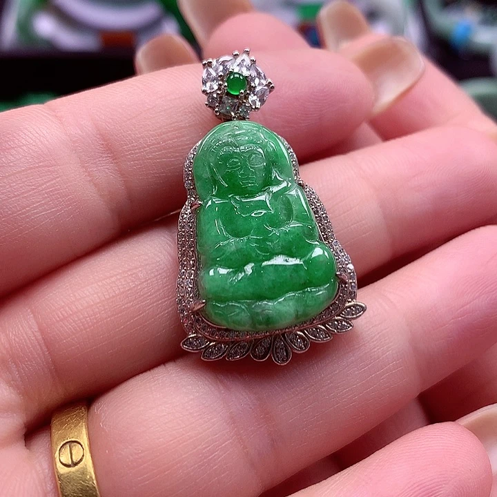 颈饰银S925镶嵌翡翠翡翠