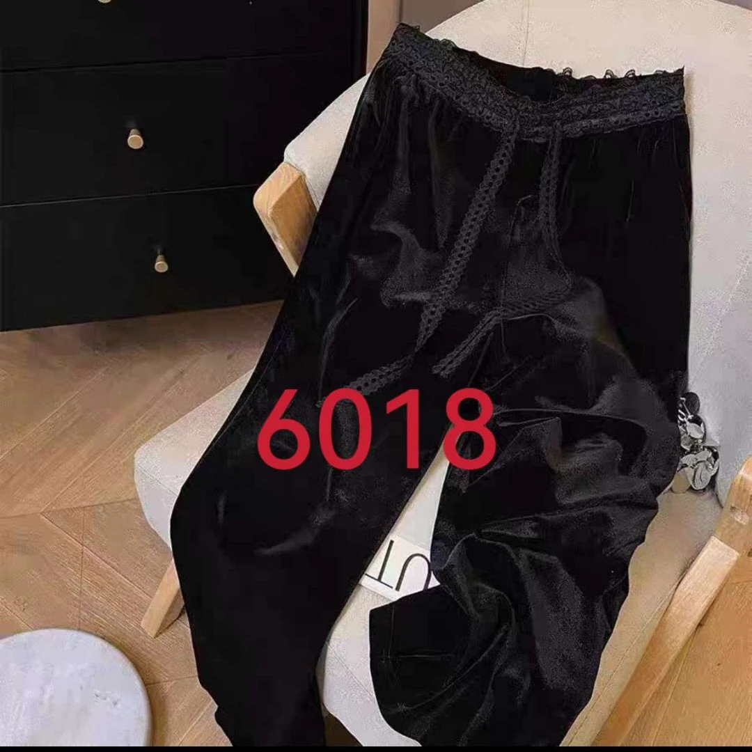 百搭丝绒阔腿裤6018HJZDQ