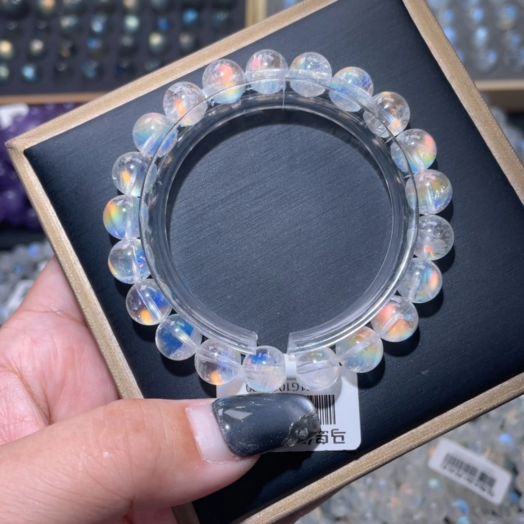 手链未镶嵌长石马岛幻彩月光石手链9mm