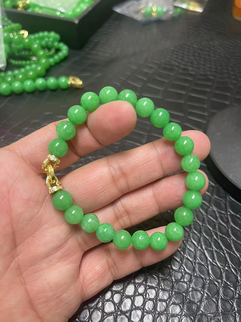 翡翠手链14k金8mm