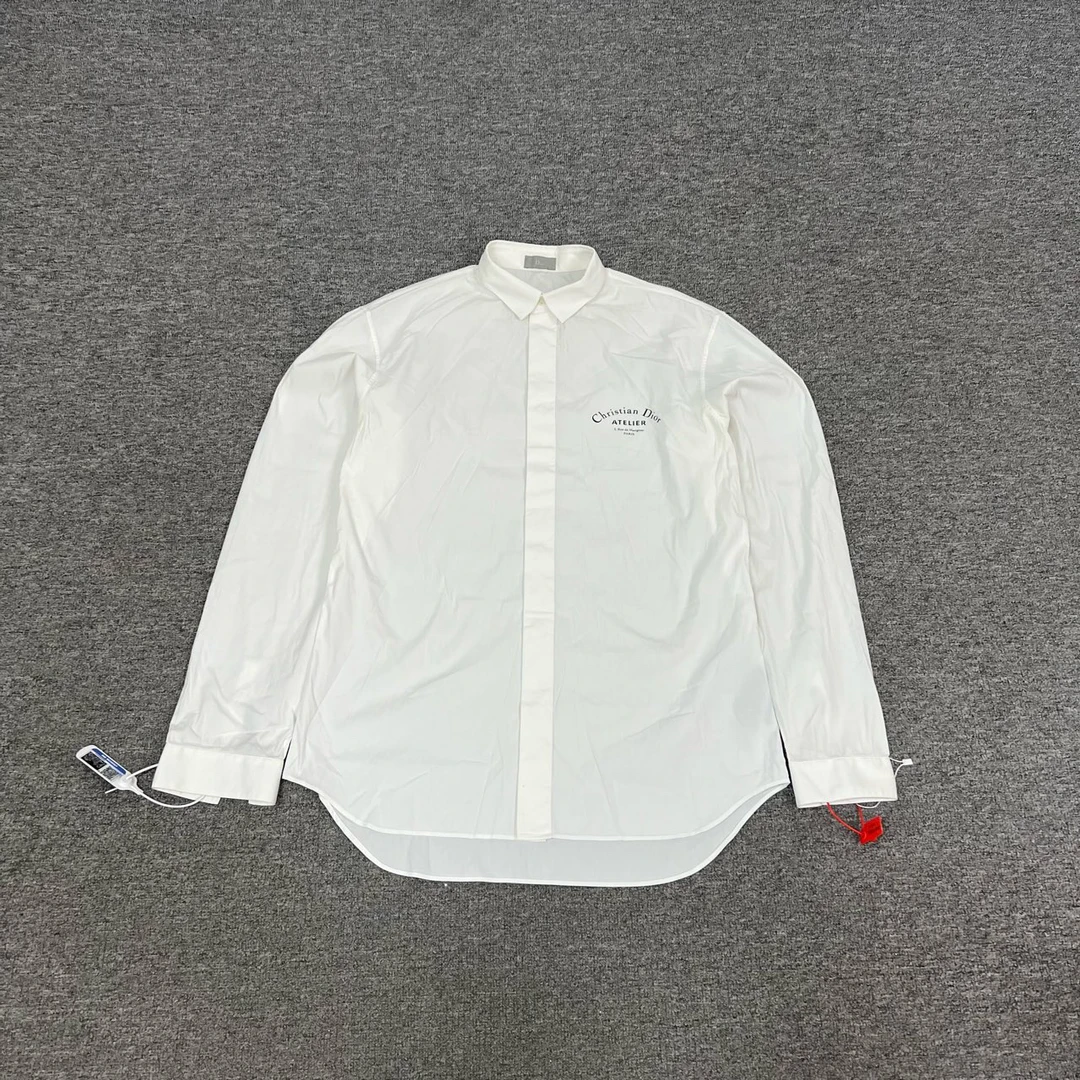 99新 DIOR/迪奥 胸前字母标语logo印花 长袖衬衫 40码
