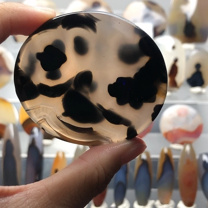 玛瑙/玉髓银S925镀金镶嵌珠宝半成品459有霞