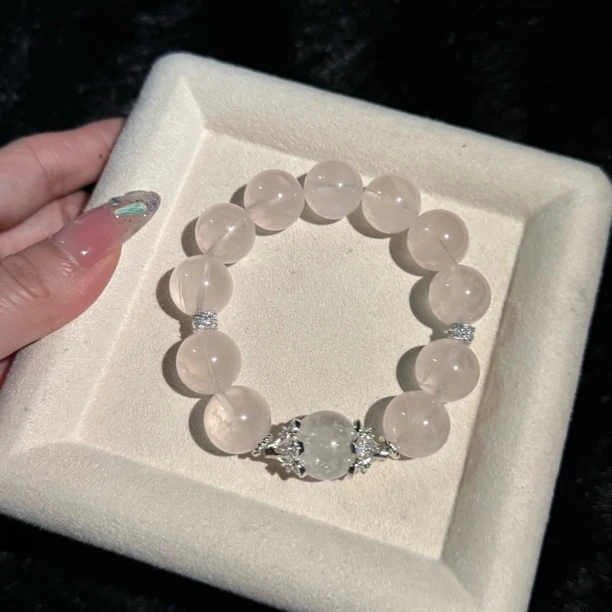 Elyssia 14mm粉水晶+白雪花