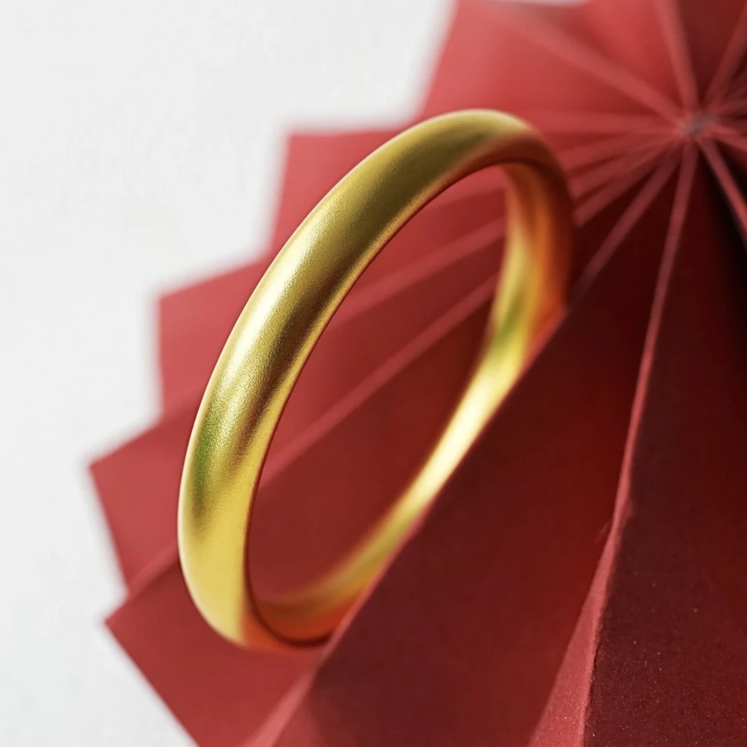 铜合金手镯 泥鳅背素圈高货铜合金时尚百搭古法经典实心磨砂镯子