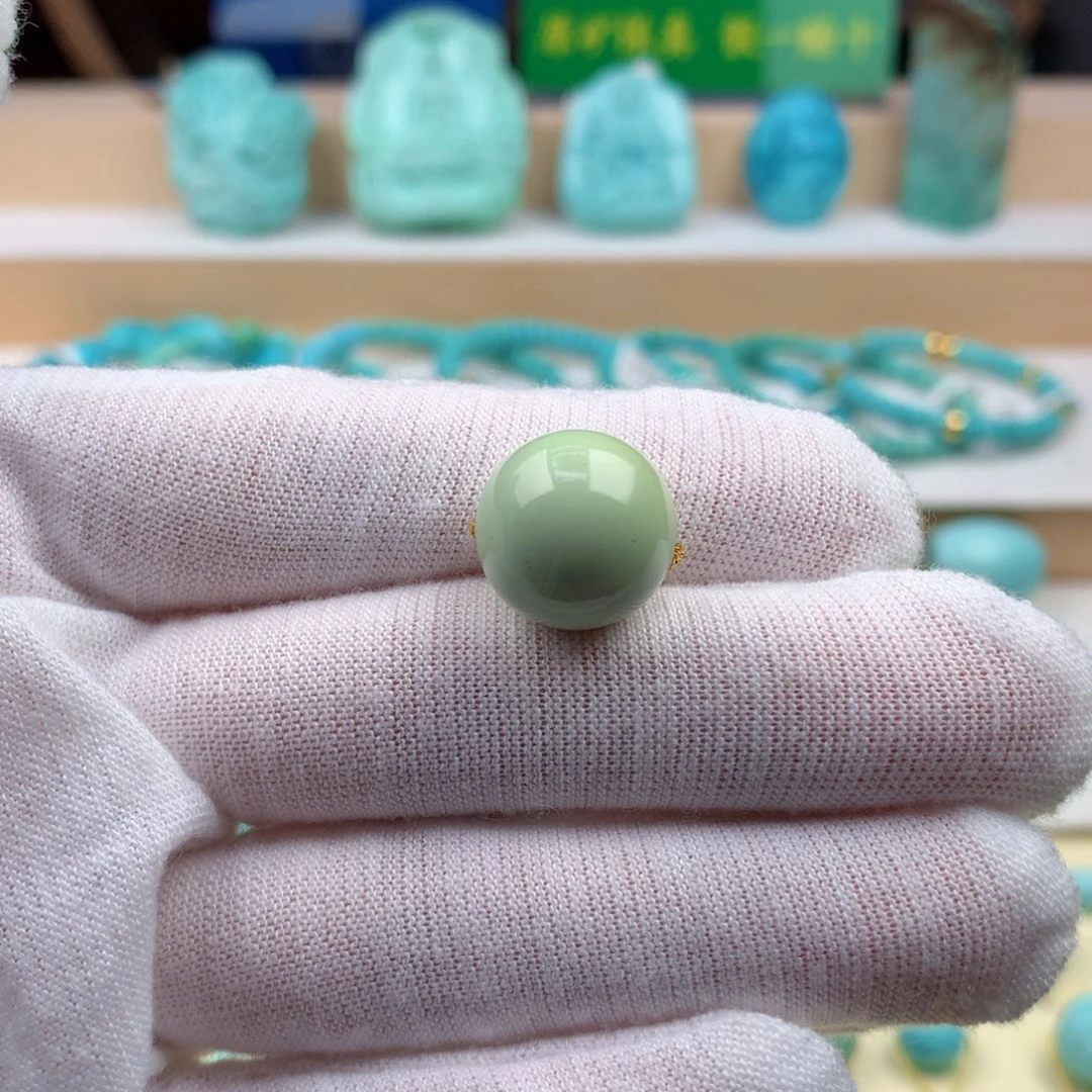 绿松石未镶嵌珠宝奇石14.2mm