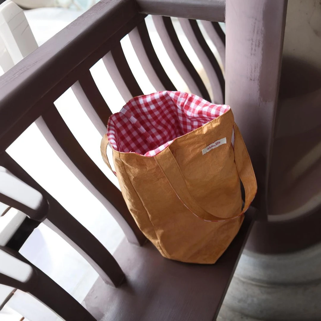 自制韩风ins环保杜邦纸牛皮防水撕不坏纸袋购物袋买菜布包