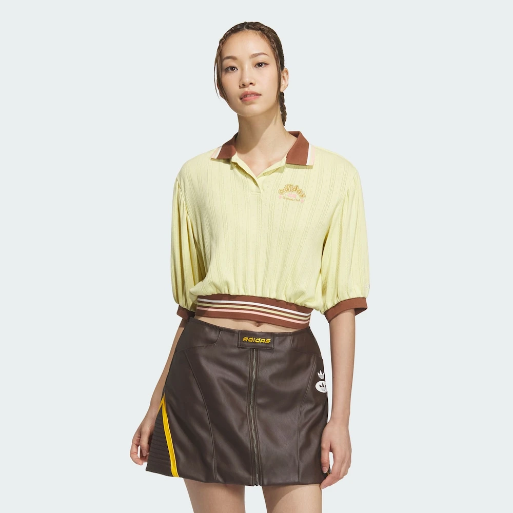 ADIDAS 三叶草经典复古短款针织运动短袖翻领POLO衫JM8001 JM8000