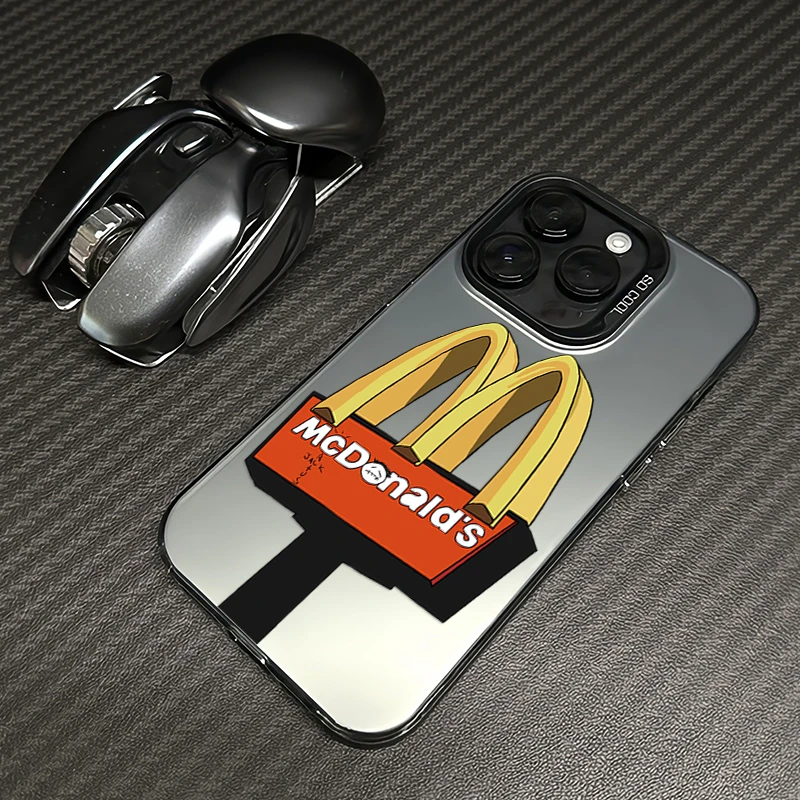 卡通M记iphone16手机壳苹果15/14磨砂套13promax创意12高级11适用