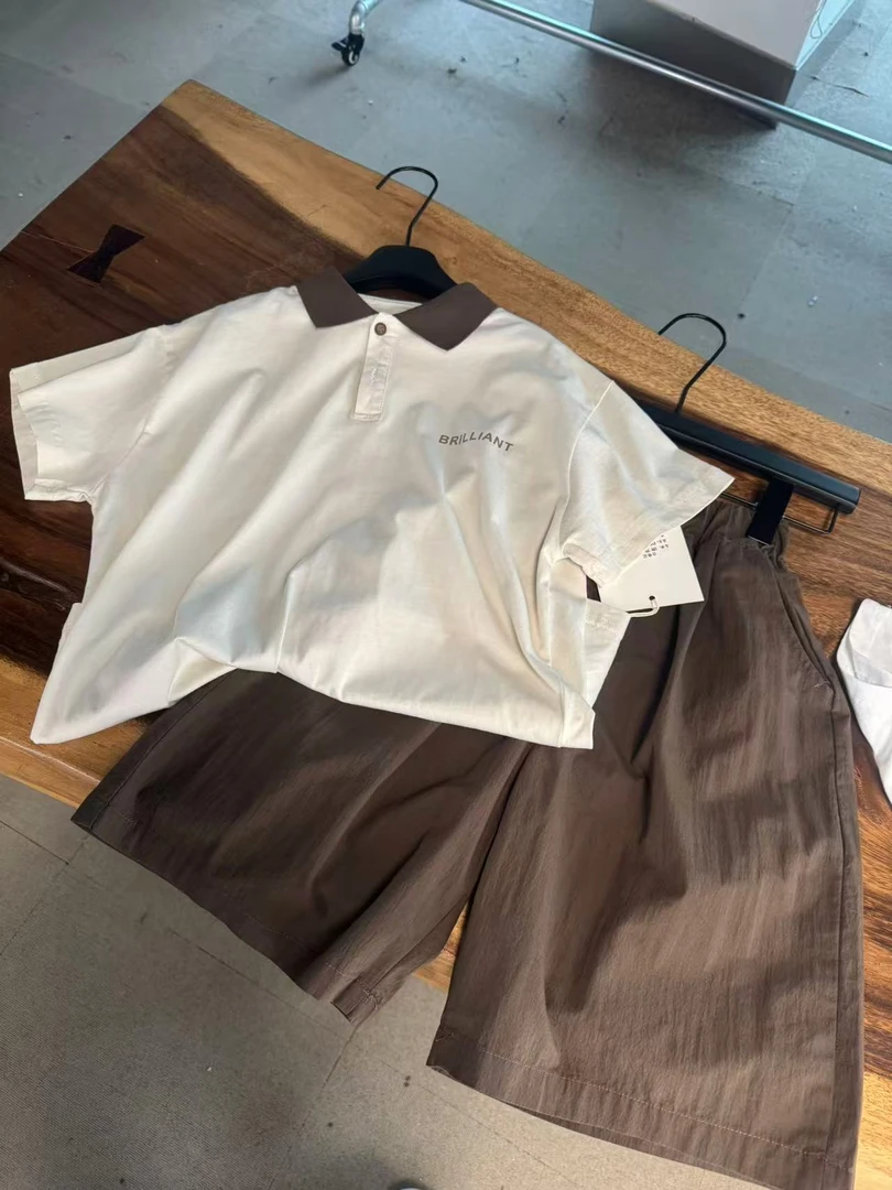 男童夏装POLO衫套装2025新款夏季新款帅气短袖儿童夏天运动两件套