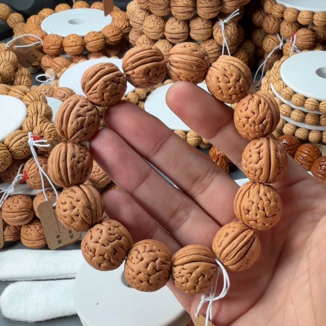 桃核手串E*d19盘锦肌肉纹