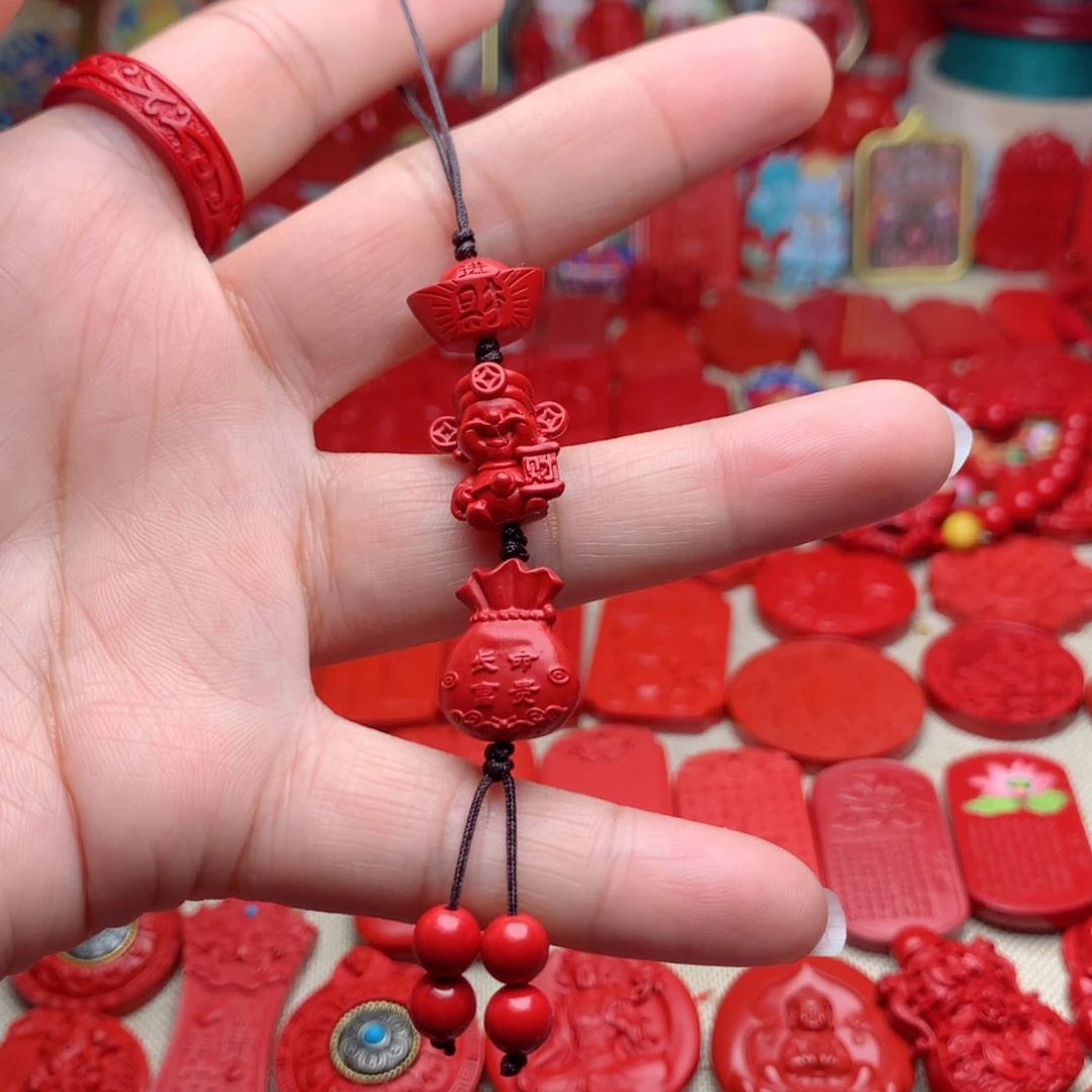 天然辰砂工艺品朱砂手机坠