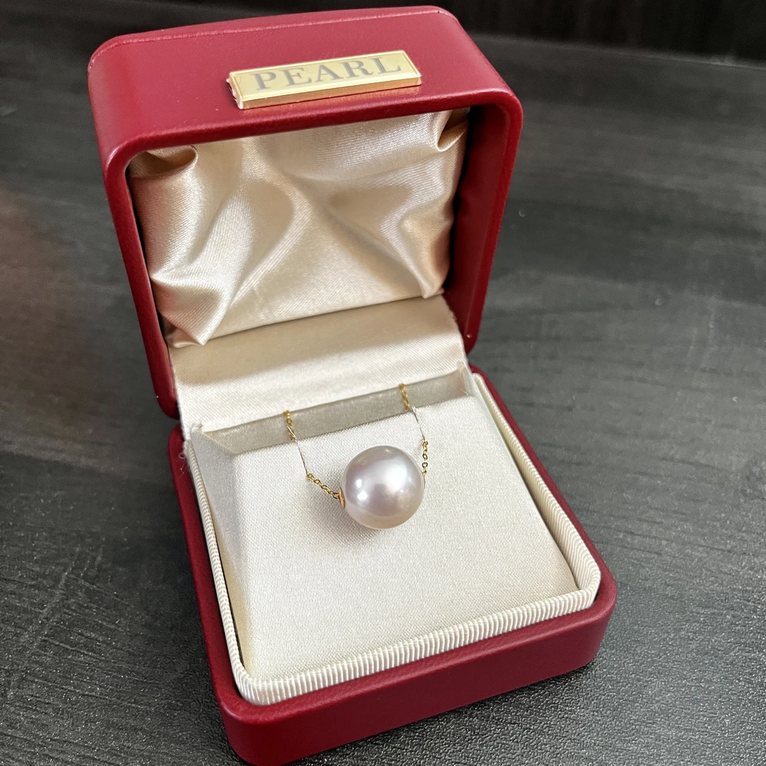 【小迪甄选】12-13mm18K金贴片正圆淡水路路通龙珠吊坠