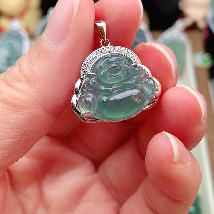 颈饰银S925镶嵌翡翠吊坠