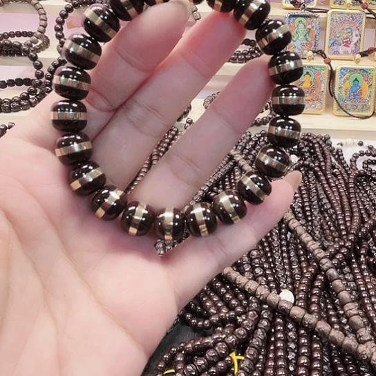 海***空椰蒂手串/手链印尼原生态精工椰蒂10✖️9金腰带单圈