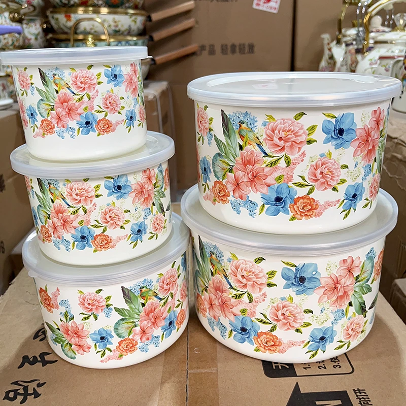 五件套10+12+14+16+18cm奇香四溢特厚加高珐琅搪瓷蛋碗汤碗面碗