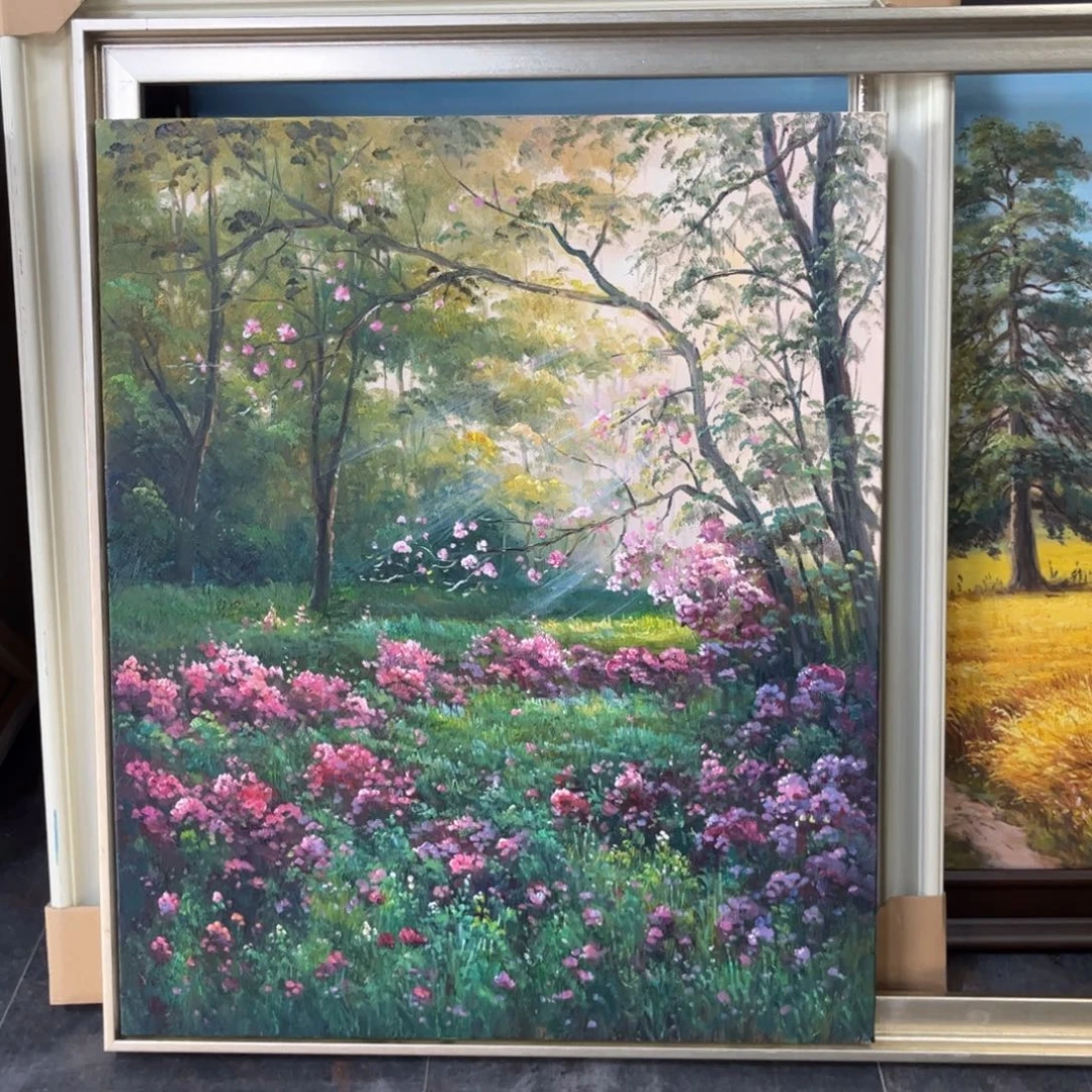 小***美油画风景纯手绘油画带框