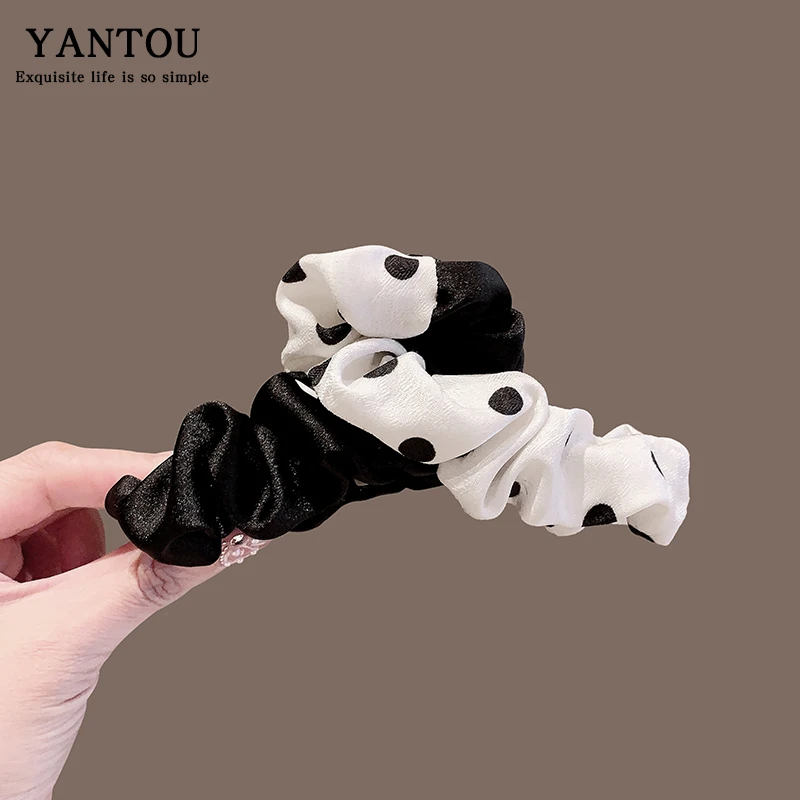 高级气质布艺褶皱鲨鱼夹2025新款时尚波点夹子头饰女大号发夹发卡