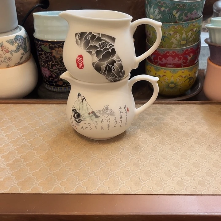 瓷片陶瓷公杯微瑕2个