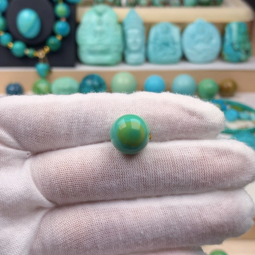 未镶嵌绿松石珠宝奇石12.3mm