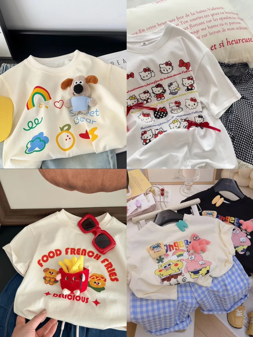 童装短袖裙子套装过款链接