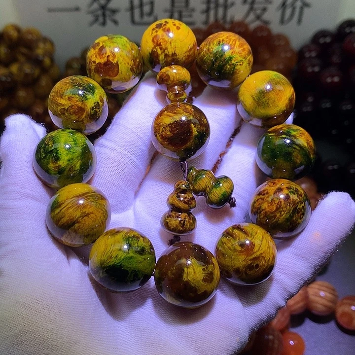 松木（琥珀木）手串/手链2.0 水墨丹青留疤天花板