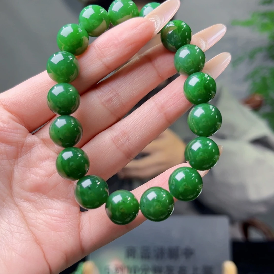 和田玉未镶嵌手链纯天然和田玉俄罗斯碧玉5号矿卡12