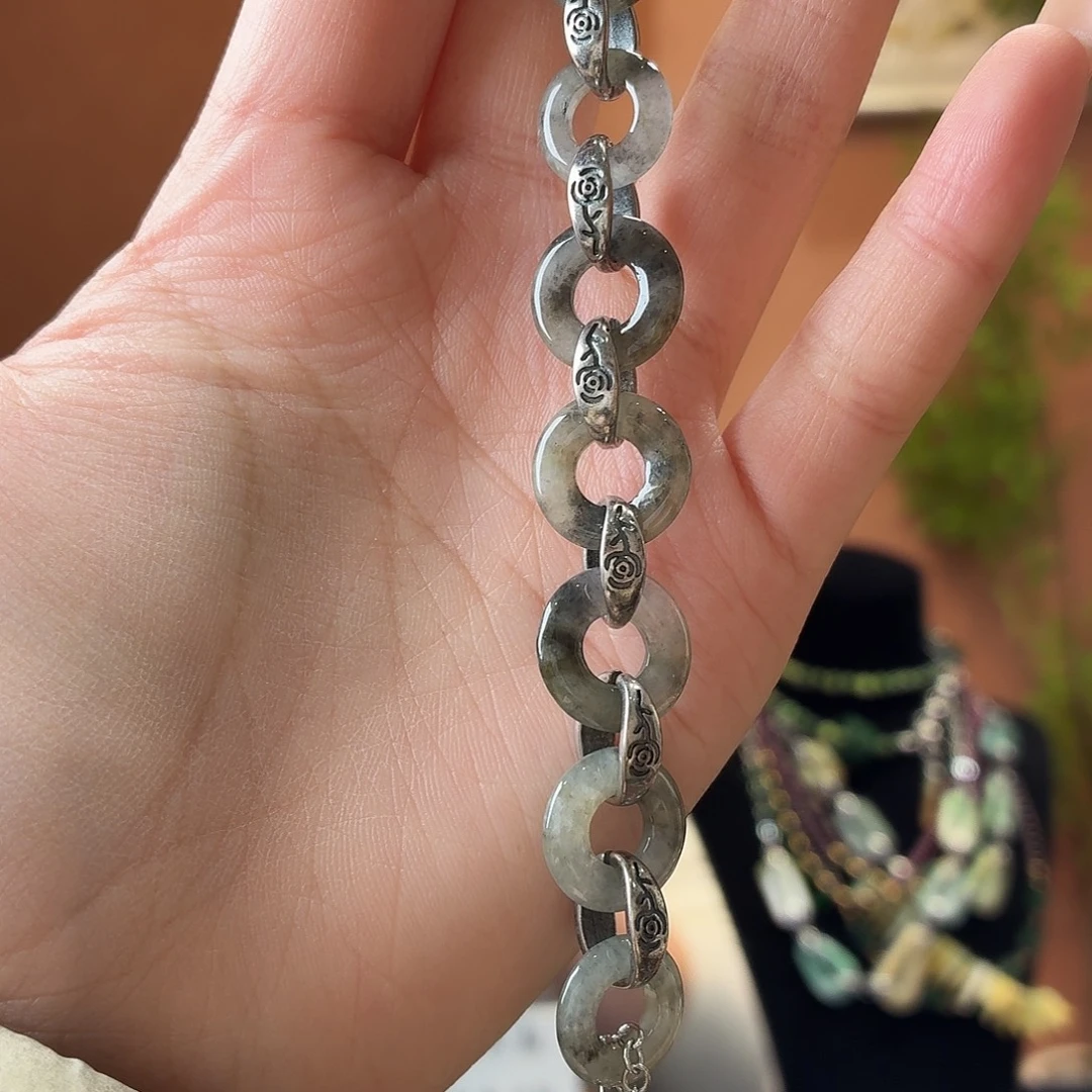 翡翠未镶嵌耳饰手串