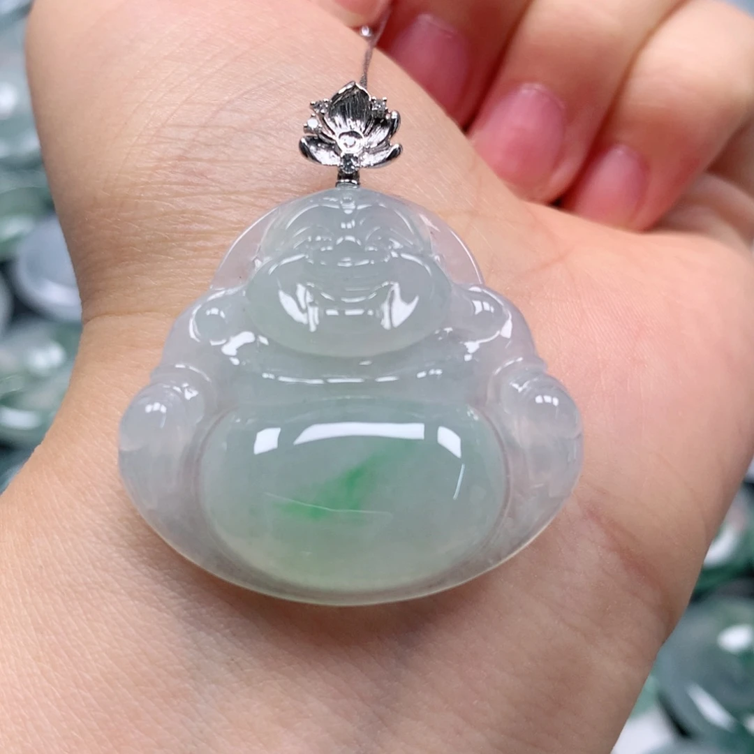 翡翠18K金镶嵌颈饰天然翡翠