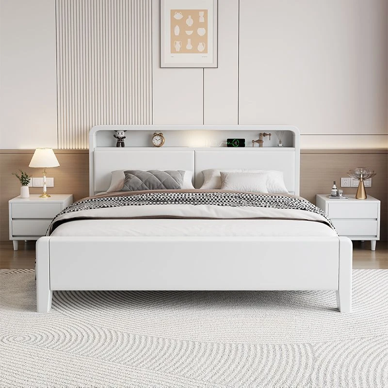 厂家直发现代简约实木床主卧出租房婚床双人床轻奢软包单人儿童床