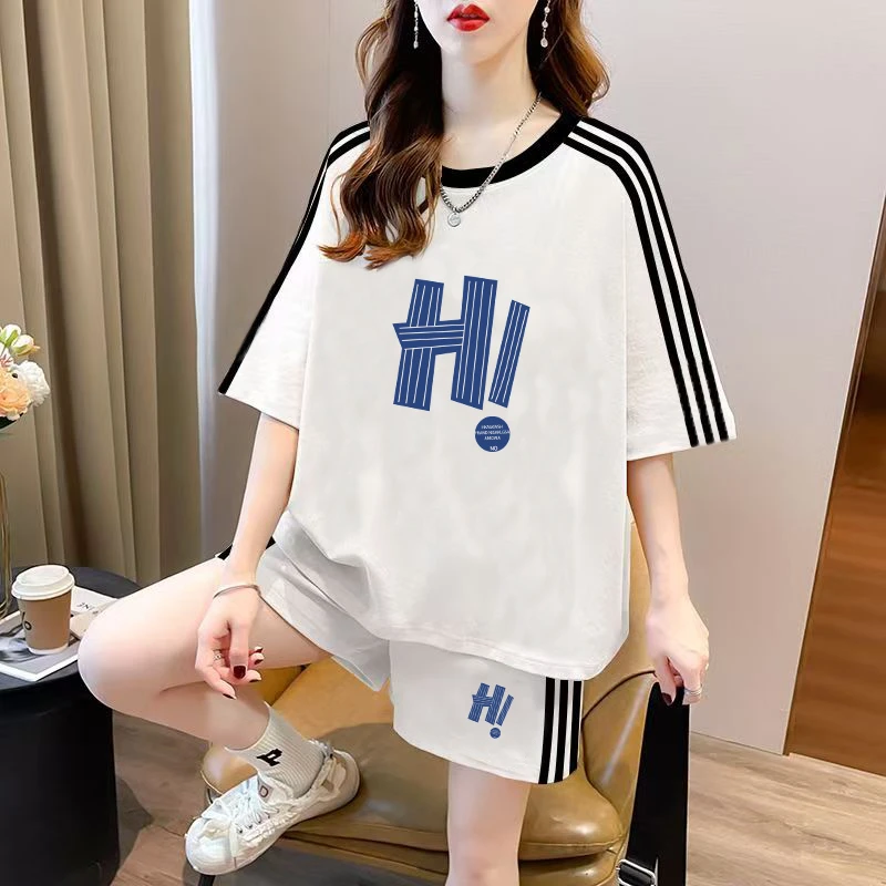 休闲运动套装女装夏装2025新款爆款短裤显瘦ins跑步时尚学生宽松